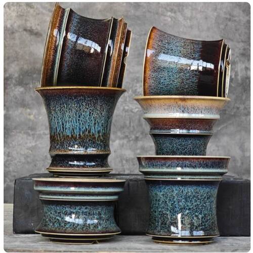 Glaze Porcelain Flowerpot Vase Bonsai Plant,Root Crops Pot,P