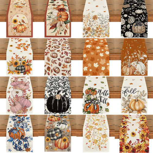 Autumn Thanksgiving Pumpkin Table Runner Restaurant Home Kit