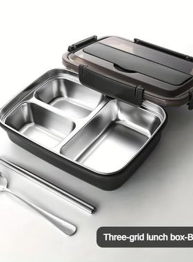 Leak-Proof Stainless Steel Lunch Box With 3/4 Compartments -