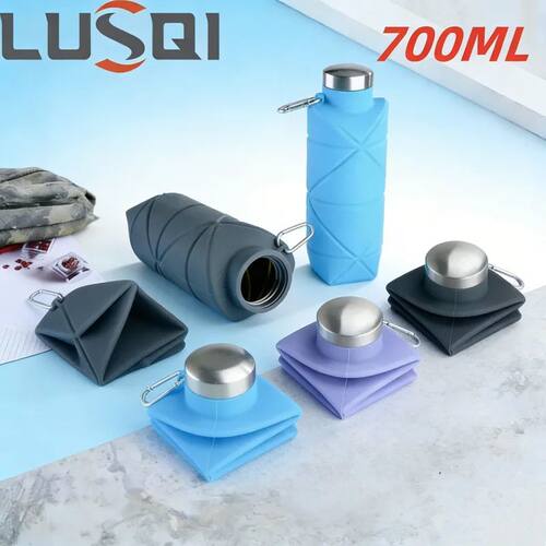 700ml Foldable Silicone Water Bottle Portable Outdoor Sports