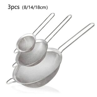 1-3Pcs Stainless Steel Wire Fine Mesh Oil Strainer Flour Col