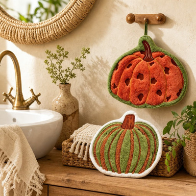 Pumpkin Towel Coral Fleece Thickened Absorbent Quick-drying