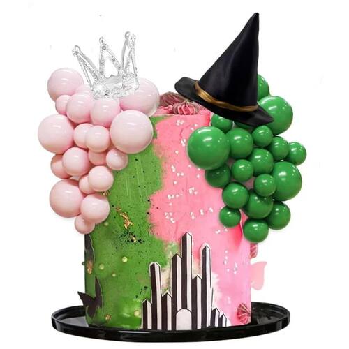 42pcs Witch Cake Topper Set, Mini Witch Hat & Silver Crown,