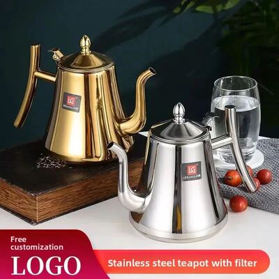 1L/1.5L Gold Teapot with Infuser Stainless Steel Water Kettl
