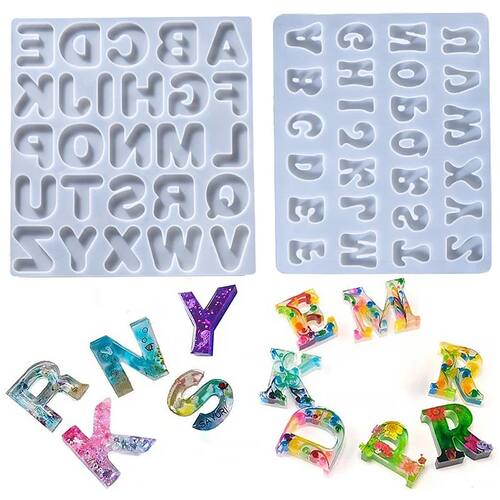English Alphabet A-Z Epoxy Resin Silicone Mold Letter Number