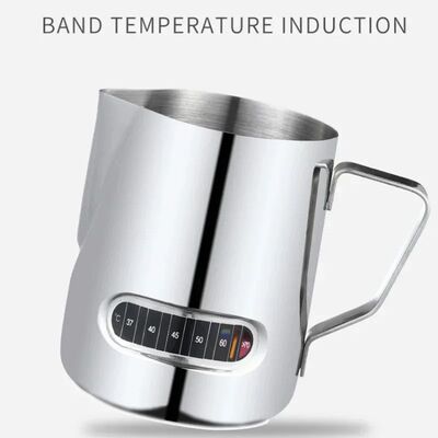 350mL Stainless Steel Milk Frothing Pitcher Temperature Disp