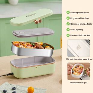 900ML Electric Lunch Box Portable Food Warmer with Heat Pres