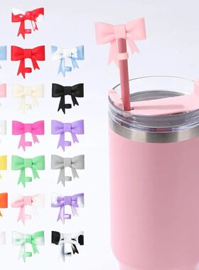 Bow Straw Cap Covers Toppers Silicone Accessories For Stanle