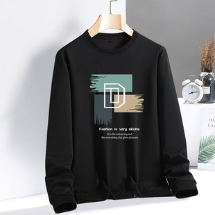 春秋季干活穿的工作服男装运动长袖宽松套头打底t恤男士耐磨耐脏