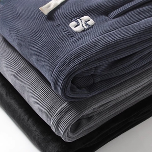 子秋冬季 灯芯绒裤 加绒加厚大码 宽松长裤 干活劳保工作裤 运动裤 男款