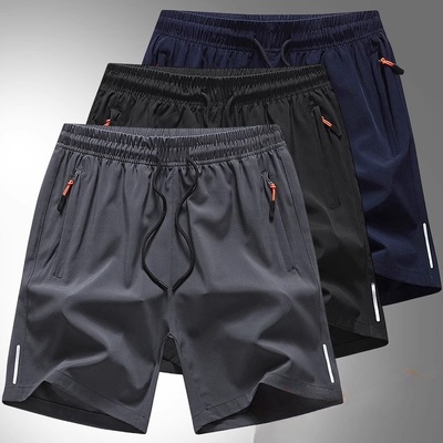 五分短裤男ins潮流宽松夏季透气冰丝马裤2025新款运动速干中裤子