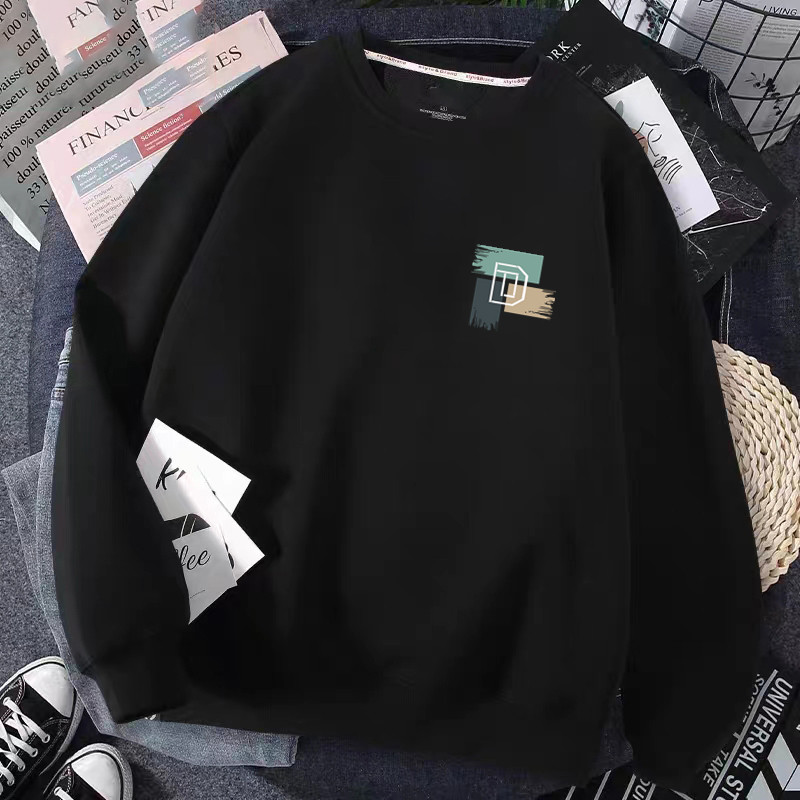 干活穿的便宜工作服男款运动长袖春秋季宽松耐磨大码卫衣黑色T恤