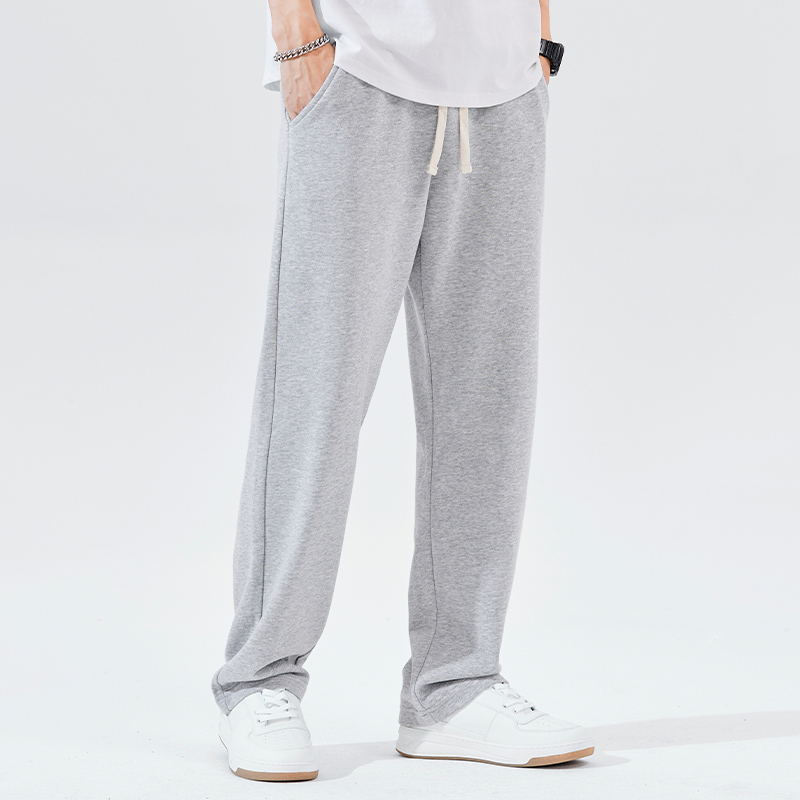 裤子男2025春秋季新款宽松简约青少年学生阔腿长裤厚款运动休闲裤