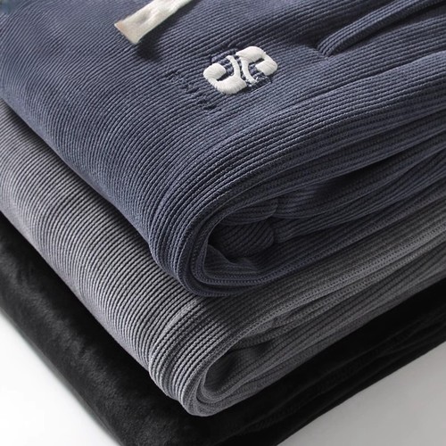 男人干活穿的耐磨耐脏工作上班无磁无铁秋冬款宽松束口灯芯绒裤子