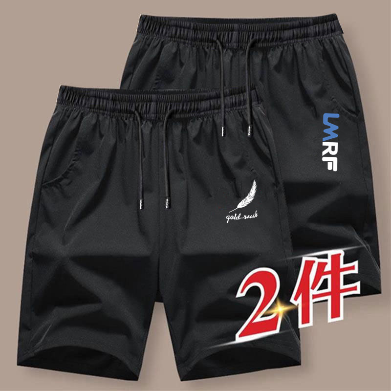 运动裤男跑步速干短裤2025夏季新款男士宽松休闲中裤潮流五分裤子