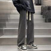 日系潮流百搭宽松男生直筒长裤 广州新塘牛仔裤 子男春秋季 潮牌阔腿