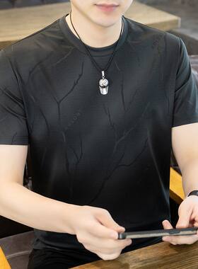 便宜干活穿的衣服男短袖夏季薄款冰丝建筑工地工人大码运动体恤衫