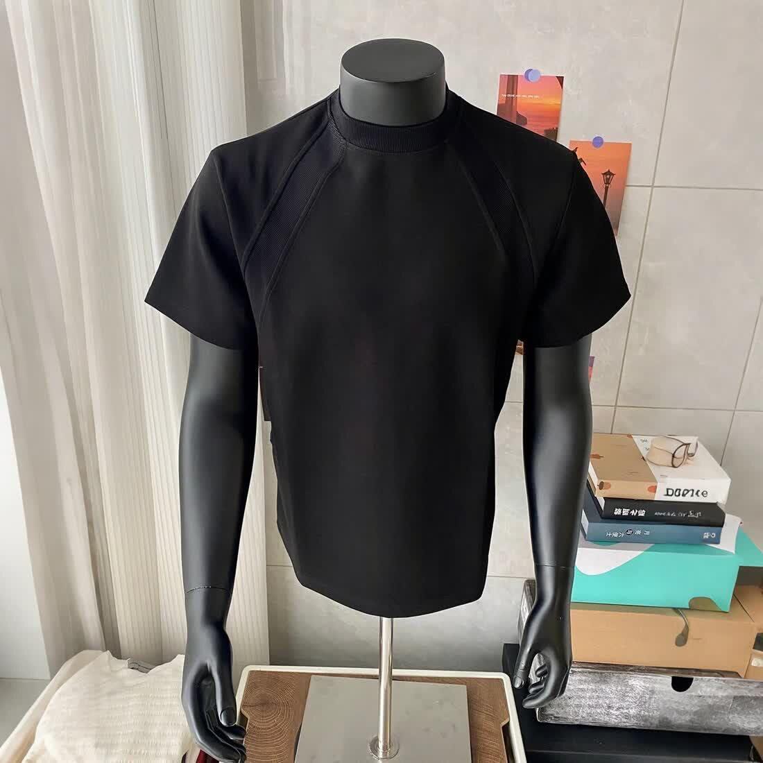 清仓捡漏外贸尾货夏季短袖t恤男潮牌宽松薄款简约黑色百搭打底衫