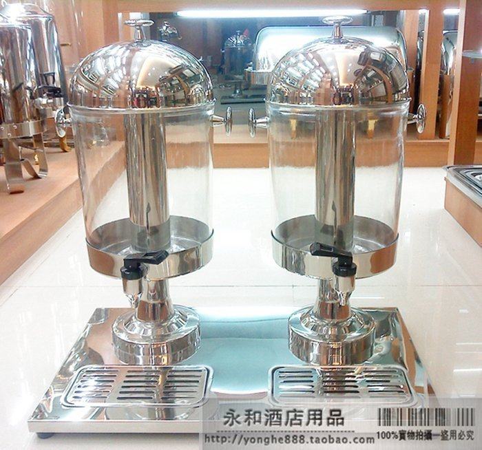 加厚不锈钢双头果汁鼎 冰冻果汁机 冷饮机 制冷饮料机 自助餐具