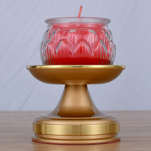 纯供奉黄铜蜡烛台供佛家用针烛台酥油灯座佛前佛灯蜡台长明灯灯盏