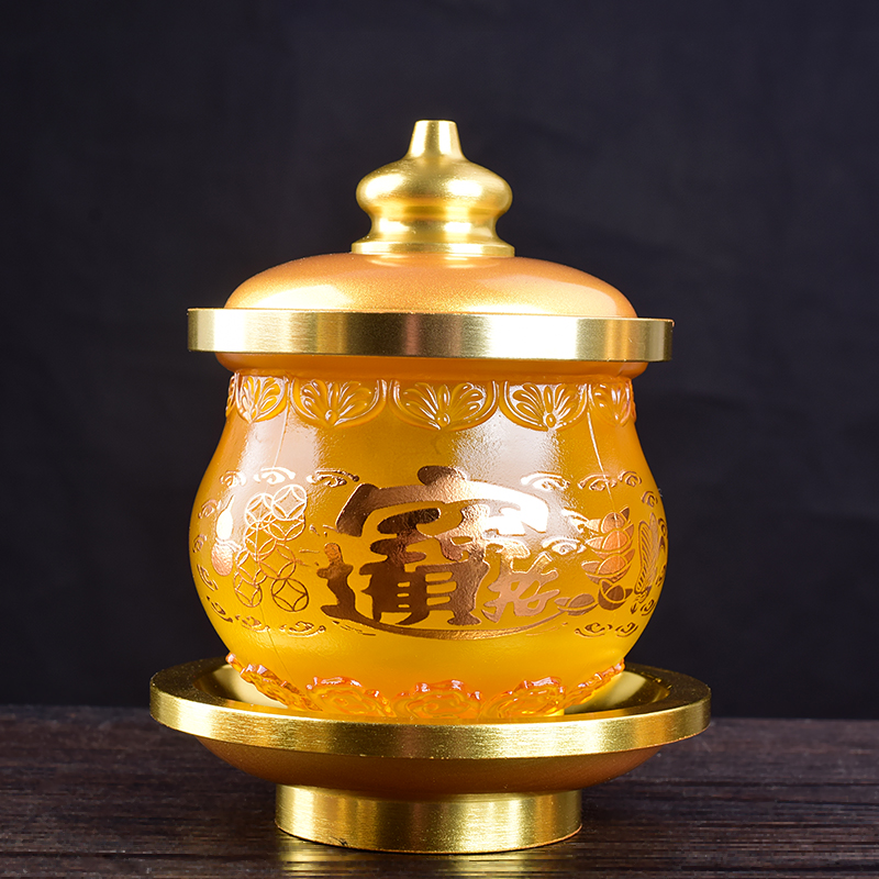家用拜神奉神圣水杯茶杯仿琉璃材质供佛用品佛字心经圣水杯包邮