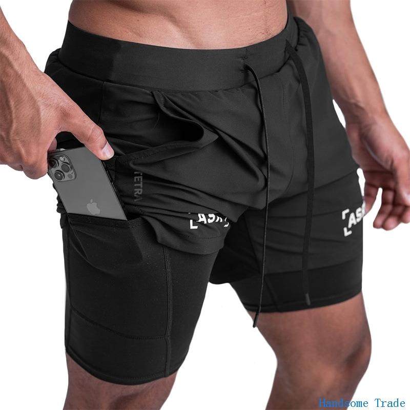 Running Shorts Men's GYM Sport Fitness Short Pants健身男