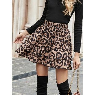 Mini Bodycon Leopard skirt Women Vintage Sexy Party Skirts