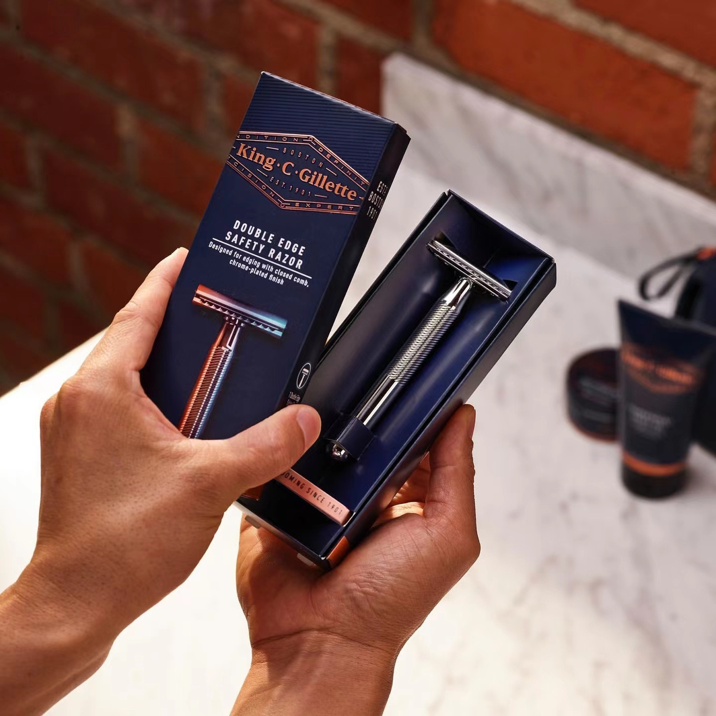 吉列KING C GILLETTE老式双面剃须刀架安全刃刮胡刀复古手动剃须,家庭/个人清洁工具,剃须刀,淘宝优惠券,粉丝福利购,淘宝优惠卷