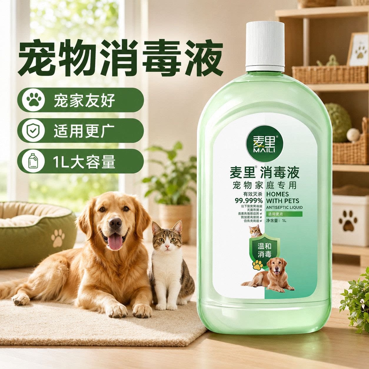 季铵盐消毒液宠物室内免洗消毒水消毒液