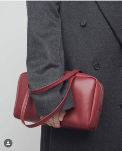 意大利产进口小羊皮astra保龄球包 手提腋下单肩女包软皮包