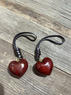 纯手工打磨真皮爱心牛皮月亮毛衣链桃心挂件月亮挂饰