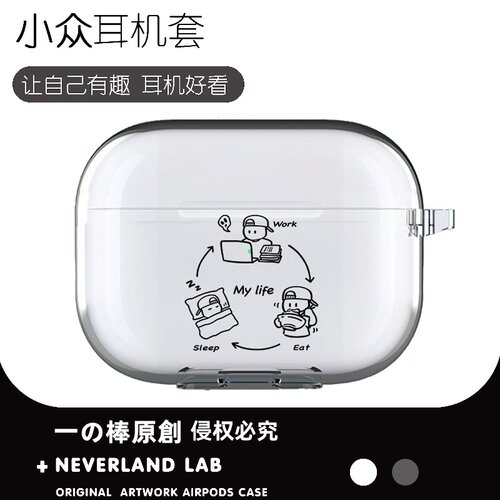 工作吃睡觉适用airpodspro3保护套苹果4耳机套LinkBuds S透明clip2索尼XM6华为7i软壳vivo TWS5三星Buds3pro