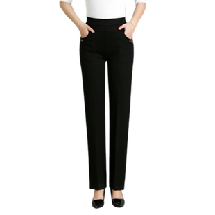 加绒加厚高腰中年中老年人女裤冬季妈妈裤子长裤松紧直筒宽松外穿