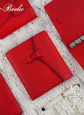 现货日本Brelio2025新品红色限定方方子a7m5牛皮手账笔记本皮