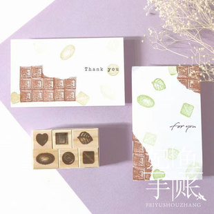 现货日本always smile木质印章植物花卉花瓶缎带手账素材手账印章