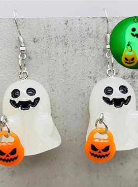 Personality Luminous Ghost Drop Earrings for Women Funny Acr