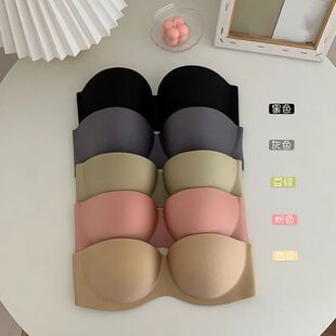 Women Sexy Strapless Bra Wireless Female Tube Top Solid Push