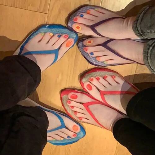1 Pair 3D Printing Pattern Flip Flop Socks Funny Socks for W