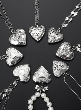 Heart Locket Pendants Female Gold Silver Color Stainless Ste