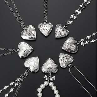 Heart Locket Pendants Female Gold Silver Color Stainless Ste