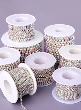 1Yard 10Yards/roll SS6-SS16 Crystal AB Claw Rhinestone Glass