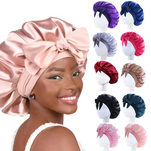 2026 New Silk Bonnet Sleeping Womens Satin Bonnet Hair Night