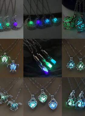 Halloween Luminous Tree of Life Time Magic Box Pendant Neckl