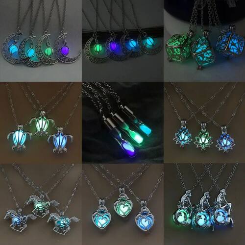 Halloween Luminous Tree of Life Time Magic Box Pendant Neckl