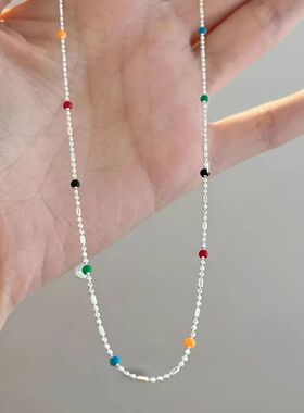 925 Silver Sterling Silver Necklace With Simple Geometric Mu