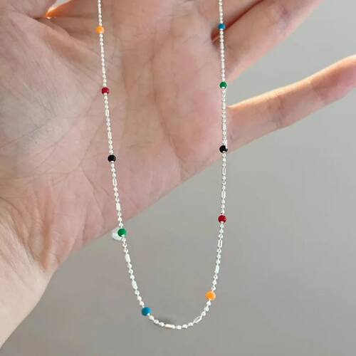 925 Silver Sterling Silver Necklace With Simple Geometric Mu