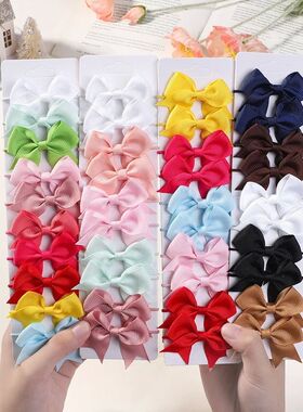 10Pcs Bows Elastic Hair rubber band Hair Ties Ribbon Pigtail