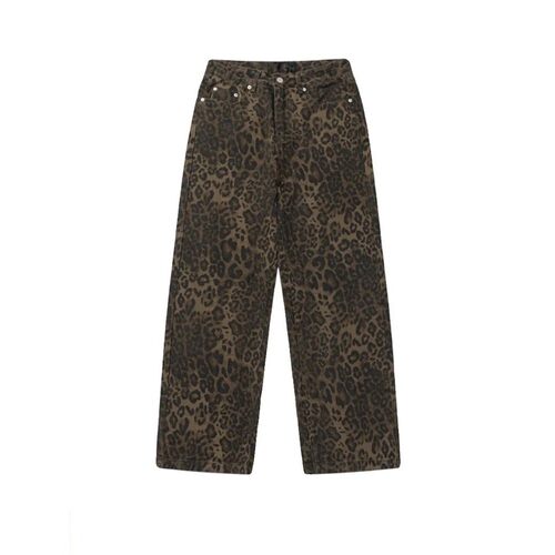 Baggy Leopard Print Y2k Jeans Women  New High Waisted  Casua