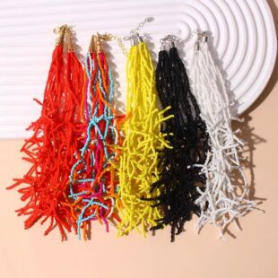 Vintage Beaded Chain Coral Necklaces for Women Boho Beads Co