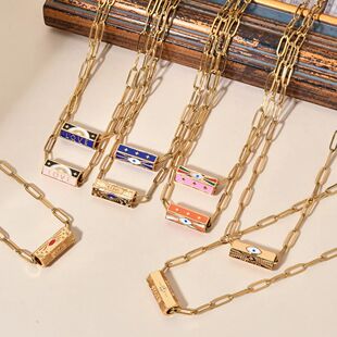 Boho Clip Necklace For Women Stainless Steel Chain Gold Colo